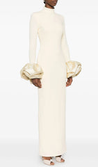Journi Elegant Long Sleeve Diamante Cuff Maxi Dress