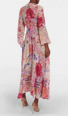 Brianne Pink Floral Maxi Dress for Women