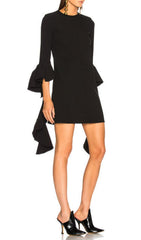 Hanzo Black Bell Sleeve Mini Dress