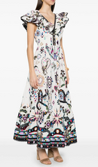 Hanson Vibrant Bohemian V-Neck Maxi Dress