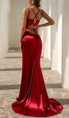 Casta V-Neck Satin Maxi Dress