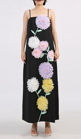 Erica Strappy 3D Floral Maxi Dress