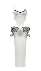 Bernadette White Floral Cutout Bandage Maxi Dress