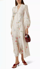 Edyta Whimsical Floral & Lace Midi Dress