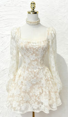Ilithyia Romantic Lace Long Sleeve Mini Dress