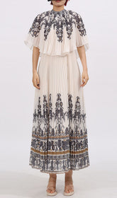 Faruq Pleated Floral Maxi Dress