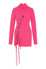 Sizzling Pink Cut-Out Bandage Mini Dress
