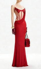 Janan Red Corset Gown