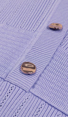 Eduardo Chic Lavender Ribbed Knit Midi Dress