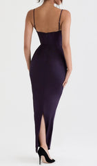 Elegant Night Shade Corset Maxi Dress