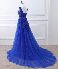 Beautiful Blue Tulle Long Prom Dress