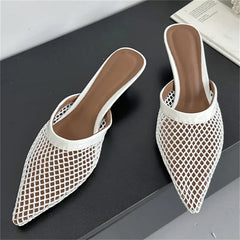 Aneikeh Retro Pointed Toe Slippers Mules Sandals Wear Leisure Beach Shoes Slippers Women