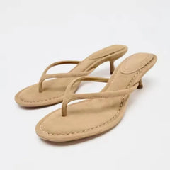 Aneikeh Flip Flops Clip Slippers Sandals High Quality Design Shoes Concise Thin Heels Mules Zapatos De Mujer
