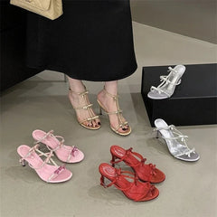 Aneikeh Peep Toe Buckle Strap Stiletto Sexy Butterfly-knot High Heels Gladiator Sandals Party Dress Shoe