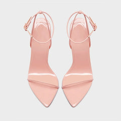 Arden Furtado Pointed toe Thin heels Buckle Pure colour Narrow BSuper high heel Open toe Sandals Ankle Strap