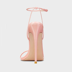 Arden Furtado Pointed toe Thin heels Buckle Pure colour Narrow BSuper high heel Open toe Sandals Ankle Strap