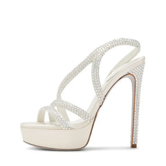 Arden Furtado platform Thin heel Crystal Banquet shoes Sexy Super high heel Sling back Open toe sandals Large size