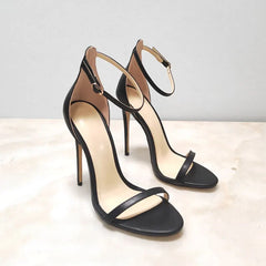 Arden Furtado Metal leather Round toe Belt buckle Sexy Super high heel Open toe Party word-cingulate sandals