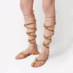 Arden Furtado Roman style Cross strap Flats Round toe Rivet High help Mixed Colors Open toe sandals large size