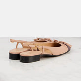 Arden Furtado cowhide Mixed Colors bowknot Closed toe sandals Square toe tassels Low heel One word buckle Sandals