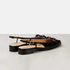 Arden Furtado cowhide Mixed Colors bowknot Closed toe sandals Square toe tassels Low heel One word buckle Sandals