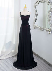 Vestido de fiesta con tirantes de spandex rojo vino y negro
