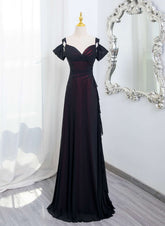 Black and Red Sweetheart Spandex Off Shoulder Evening Dress