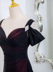 Black and Red Sweetheart Spandex Off Shoulder Evening Dress