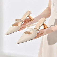 Baotou high-heeled slippers