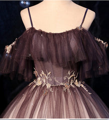 Hermoso vestido de fiesta largo de tul con cuentas y degradado Sweethaert