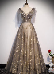 Gorgeous A-line V-neckline Long Party Dress Prom Dress