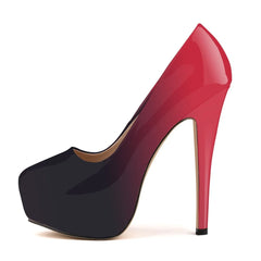 Cross-dresser Unisex Men's Pumps Stilettos 14cm Round Toe High Heels Sexy Nighclub Red Black Platform Wedding Shoes
