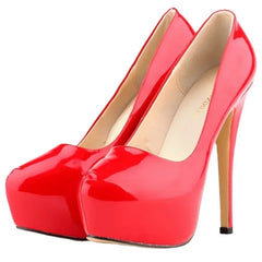 Cross-dresser Unisex Men's Pumps Stilettos 14cm Round Toe High Heels Sexy Nighclub Red Black Platform Wedding Shoes