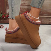 Designer Chelsea Ankle Snow Boots Woman Fur Short Plush Warm Cotton Slippers Female Platform Cotton Boots