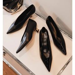 Designer Pointed Toe Pumps Shoes Shallow Slip On Autumn Dancing Party Low Heel Shoes