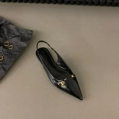 Pointed Sandals Versatile Dress Flat Bottomed Footwear Korean Style Lightweight Mary Jane Single Shoes