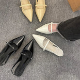 Pointed Sandals Versatile Dress Flat Bottomed Footwear Korean Style Lightweight Mary Jane Single Shoes