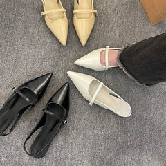 Pointed Sandals Versatile Dress Flat Bottomed Footwear Korean Style Lightweight Mary Jane Single Shoes