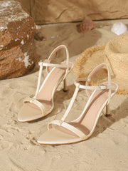 Fashionable Elegant Satin Cross-Strap Stiletto Heels
