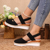 Hot Sale Shoes Closed Toe Sandals Round Toe Casual Sandals High Quality Solid Wedge Slippers