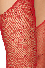 Rhinestone Suspender Pantyhose