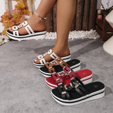 Large Size Roman Style Sandals Open Toe Beach Slippers Wedges Comfortable Slip-On Shoes Women