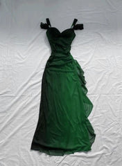 Vestido largo de fiesta de gasa verde Vestido de graduación