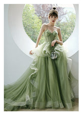 Mint Green Tulle Sweet 16 Long Formal Dress