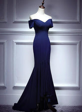 Navy Blue Mermaid Sweetheart Long Evening Dress
