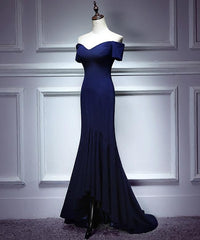 Navy Blue Mermaid Sweetheart Long Evening Dress