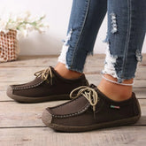 Arrival Casual Shoes Suede Leather Flats Sneakers Lace Up Moccasins Shoes Loafers Plus Size 35-43