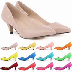 Classic Sexy Pointed Toes 5cm Low Med Kitten High Heels Pumps Shoes BrDesign Black Red Dress Wedding Shoes