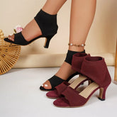 Sexy Open-toe Sandals Comfortable Knitted Breathable Casual Shoes Comfortable Office High Heels 36-43