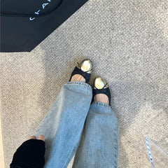 Butterfly Knot Colour Mixture Loafer Shoes Shallow Slip on Comfort Soft Sole Flats Woman Comfort Shoes
